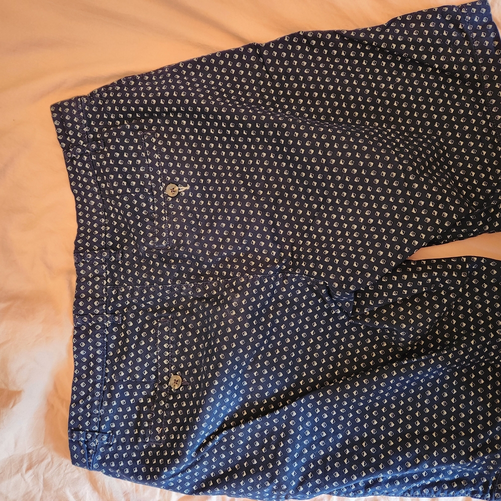 Navy Patterned Pants - Picture 5 of 6